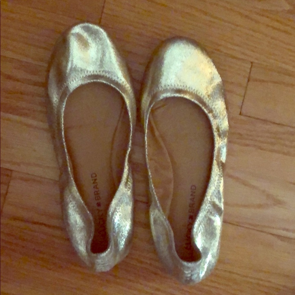 Gold ballet flats